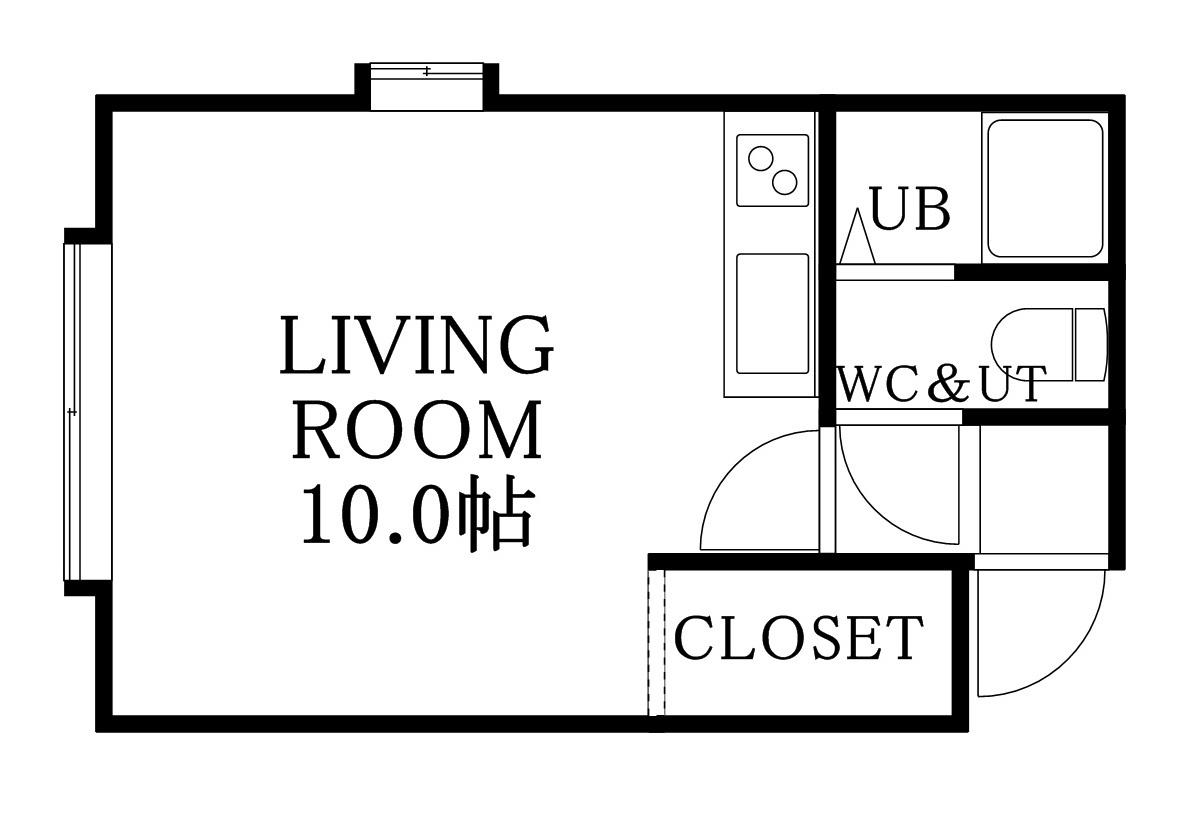 サンホームマンション平和通(ワンルーム/2階)の間取り写真