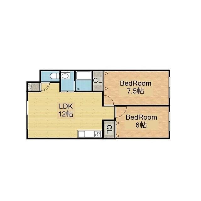 かじのハイツ南沢(2LDK/2階)の間取り写真