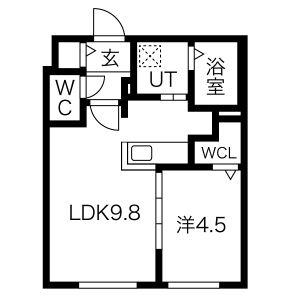 SERAM苗穂(1LDK/3階)の間取り写真