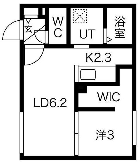 MODERNO N3(1LDK/3階)の間取り写真