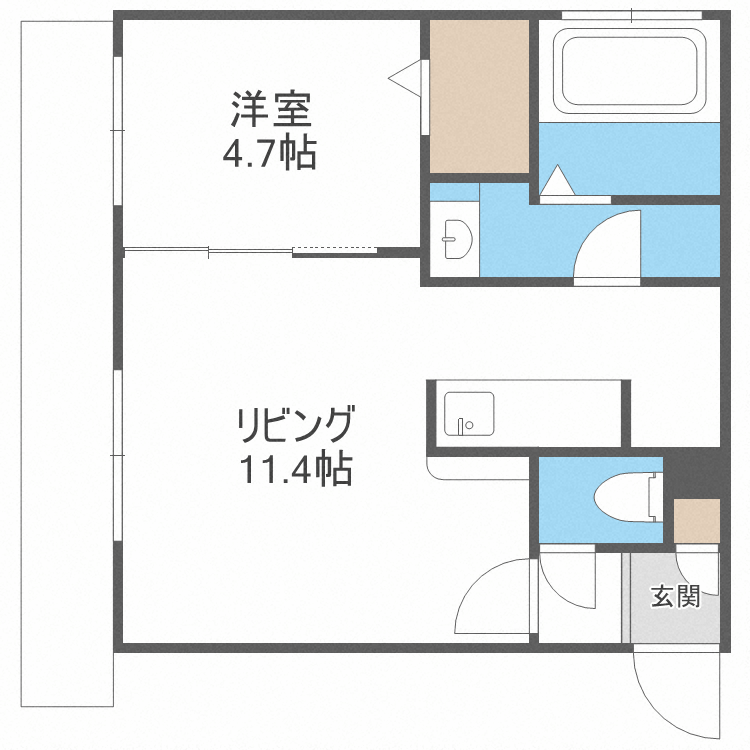 AXISーWILL 東札幌STA.アクシスウィル東札幌ステーシ(1LDK/3階)の間取り写真