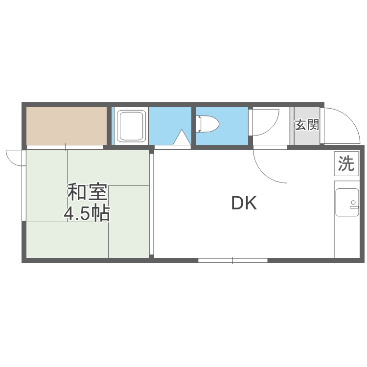 プレベール2(1DK/2階)の間取り写真