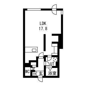 ピオネロ月寒(ワンルーム/2階)の間取り写真