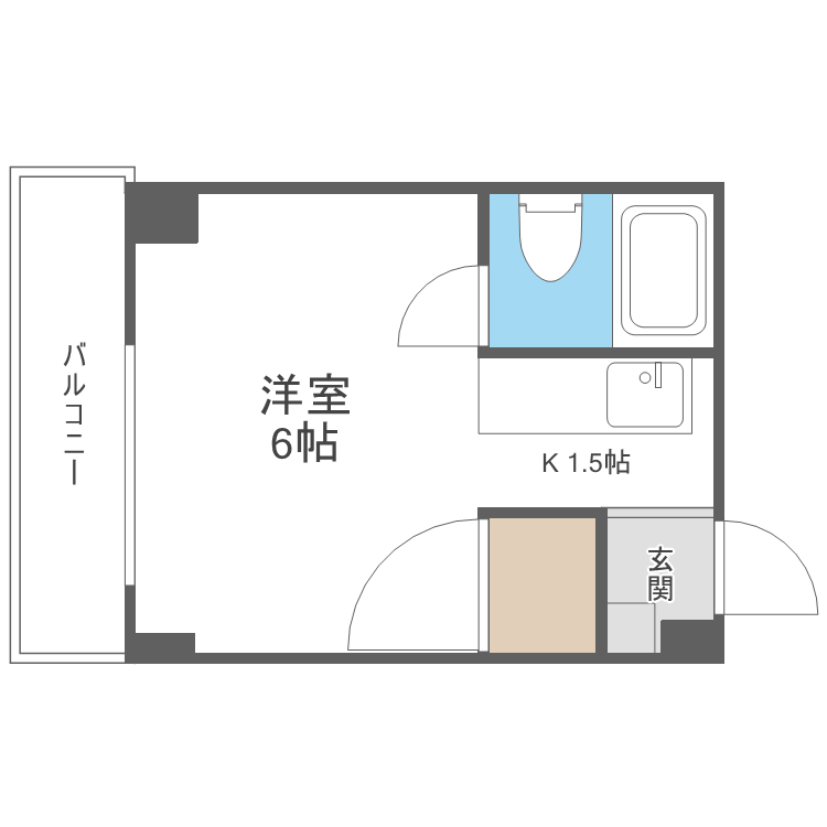 タイム15(1K/1階)の間取り写真