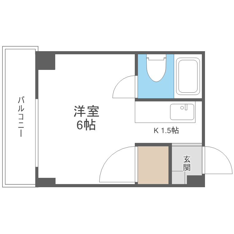 タイム15(1K/2階)の間取り写真