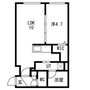 GRACE豊平(1LDK/4階)の間取り写真