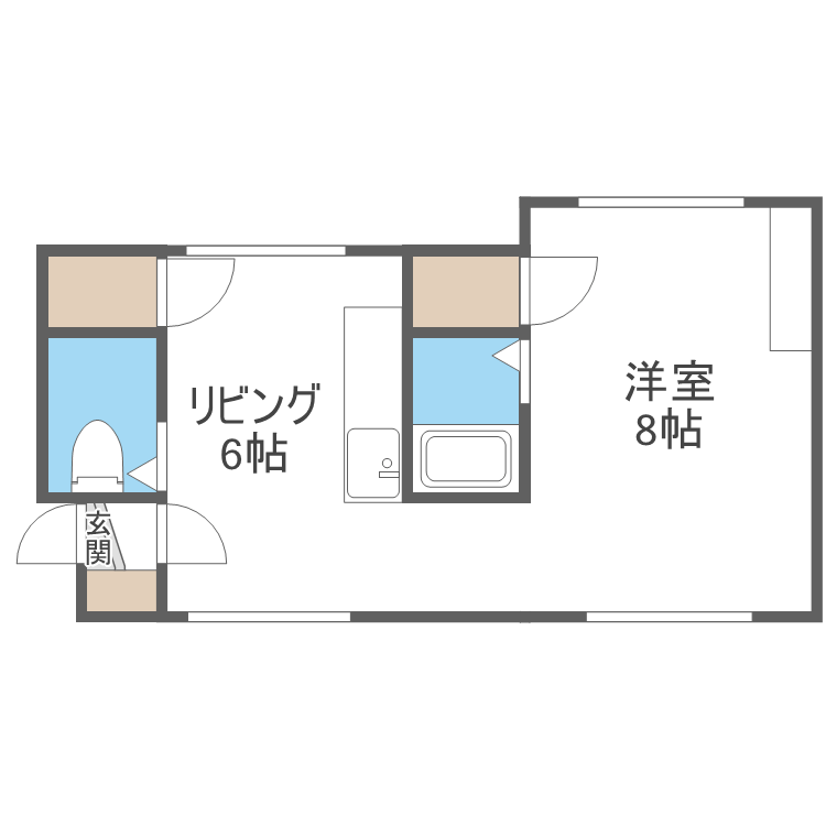 南郷ケ丘ハイツA(1LDK/2階)の間取り写真