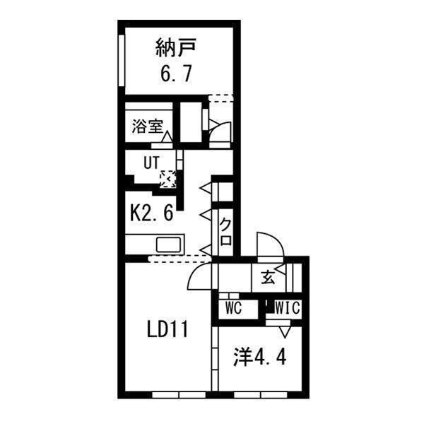 インフィニティ東札幌(2LDK/1階)の間取り写真