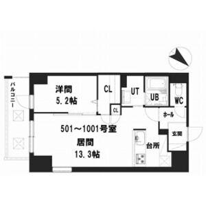 グランメール 美園3-4(1LDK/8階)の間取り写真