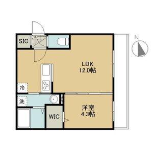 PARICI南平岸(1LDK/2階)の間取り写真