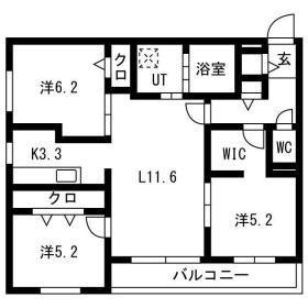 S月寒東(3LDK/3階)の間取り写真