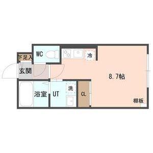 COFFRET平和通6(1K/1階)の間取り写真