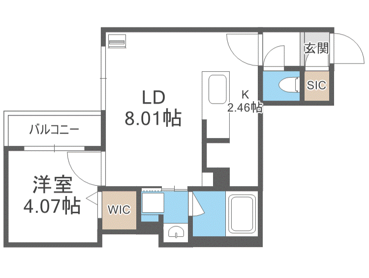 ガーディアン本郷通(1LDK/3階)の間取り写真