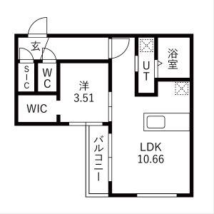GA-厚別中央3-3MS(1LDK/2階)の間取り写真