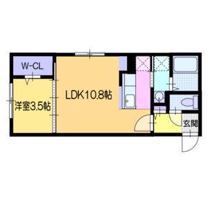 栄通12MSウエスト(1LDK/2階)の間取り写真