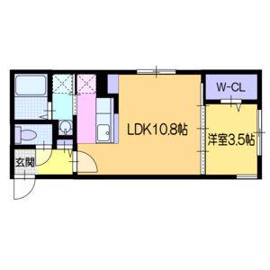 栄通12MSウエスト(1LDK/3階)の間取り写真