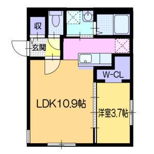 栄通12MSウエスト(1LDK/1階)の間取り写真