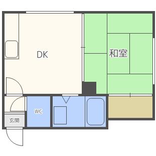 マンションヤムヤム(1DK/1階)の間取り写真