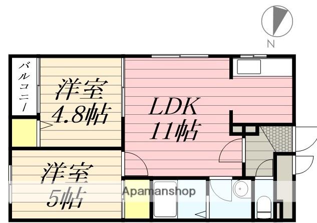 メゾンクー・ドゥ・クールⅡ(2LDK/2階)の間取り写真