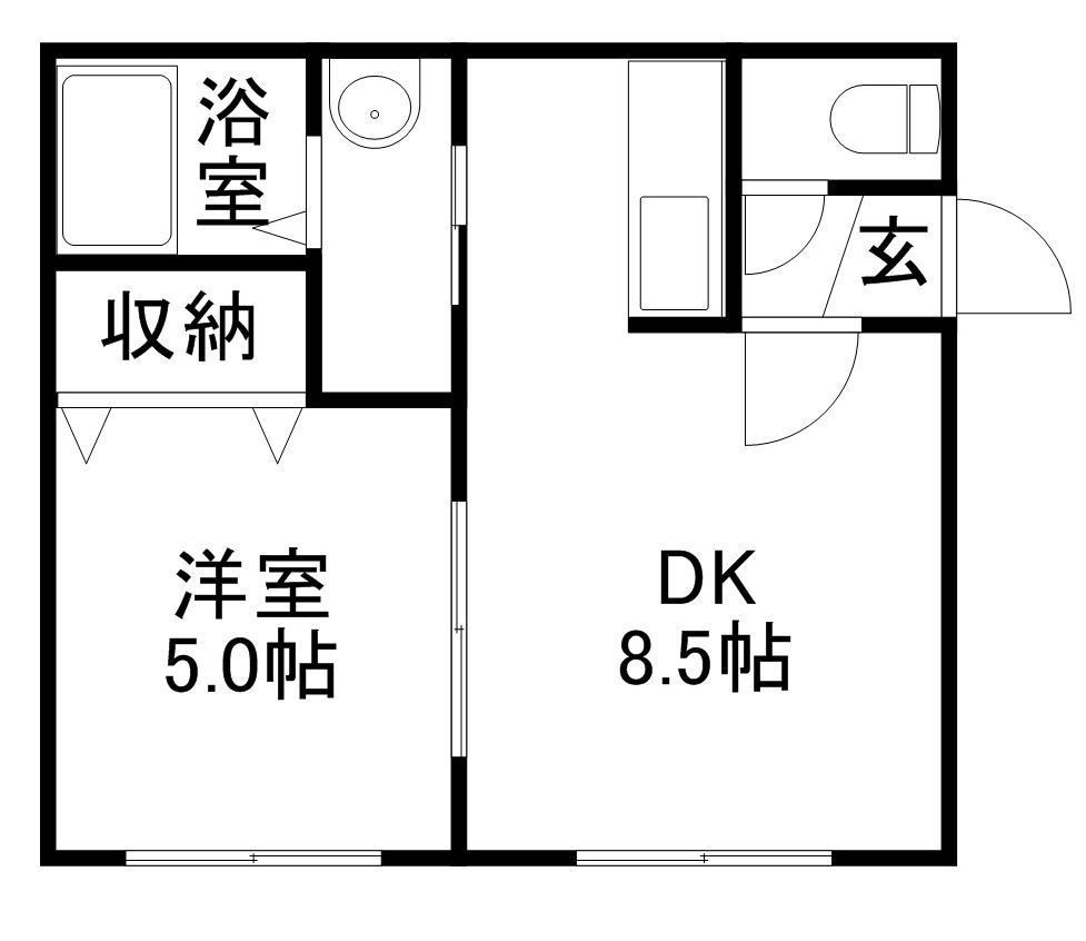 サザンヒルズ弐番館(1LDK/2階)の間取り写真