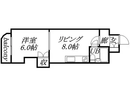 カーサ宮北(2DK/4階)の間取り写真