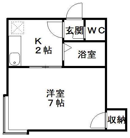 FTコーポ(1K/2階)の間取り写真
