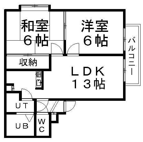 ボナール南郷(2LDK/3階)の間取り写真