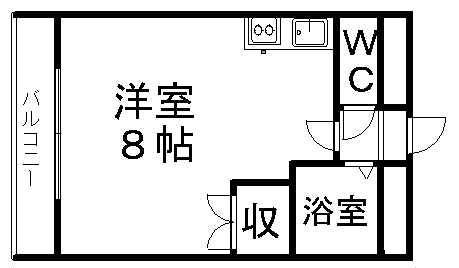 ホルスハウス(ワンルーム/4階)の間取り写真