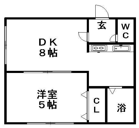 グランデ壱番館(1DK/3階)の間取り写真