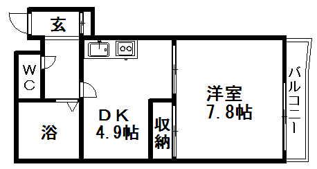 エンドレス三井平和通Ⅰ(1LDK/8階)の間取り写真