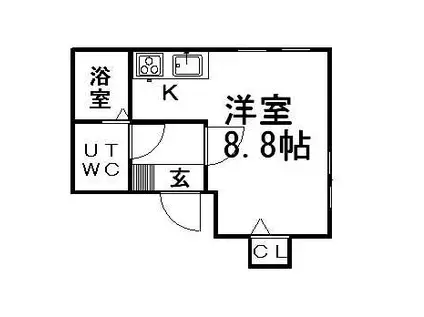 グランメール みずほ(1K/3階)の間取り写真