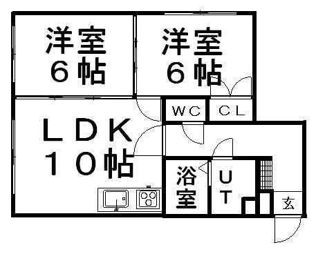 プログレスコート弐番館(2LDK/2階)の間取り写真