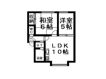 さっけんパレス北郷(2LDK/3階)の間取り写真