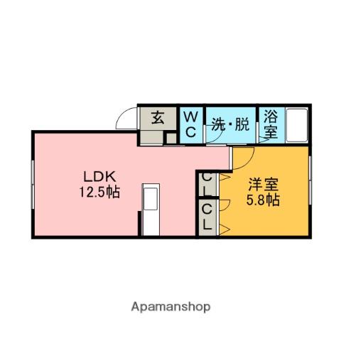 グランラヴィーヌ栄町(1LDK/1階)の間取り写真