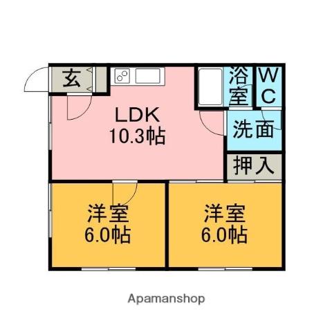 コーポファイン(2LDK/1階)の間取り写真