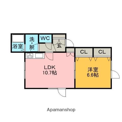 コーポオアシス(1LDK/1階)の間取り写真