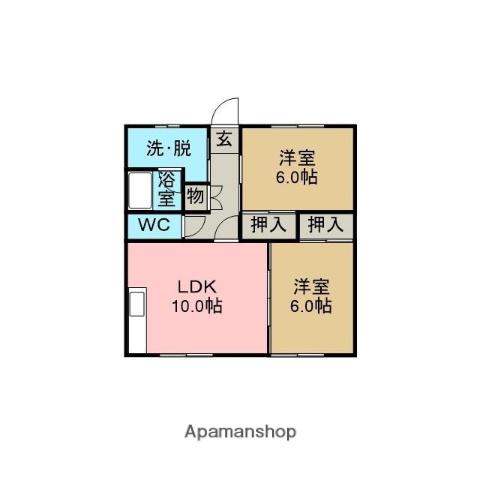 コーポホワイト(2LDK/2階)の間取り写真