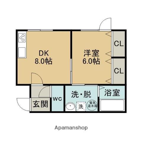 ミッキーハウス登別(1LDK/1階)の間取り写真
