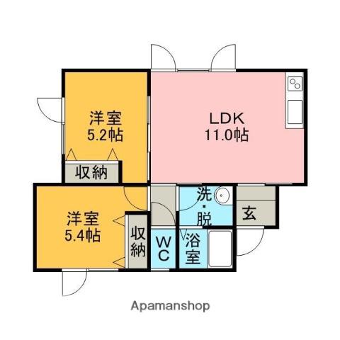 グランバリエ(2LDK/2階)の間取り写真