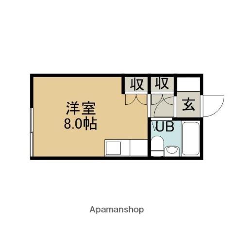 ベルハイツⅡ(ワンルーム/3階)の間取り写真