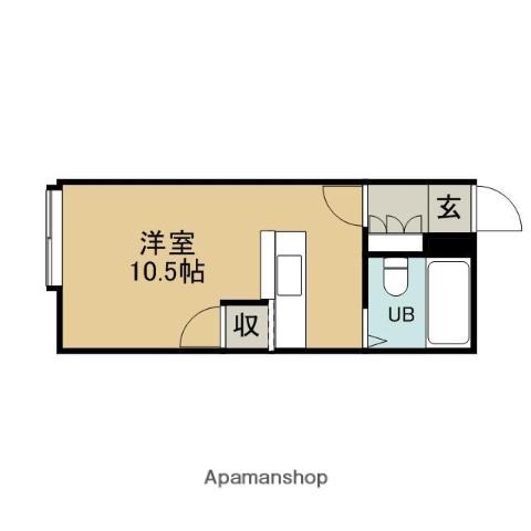 ゴールデンハイツA(ワンルーム/2階)の間取り写真