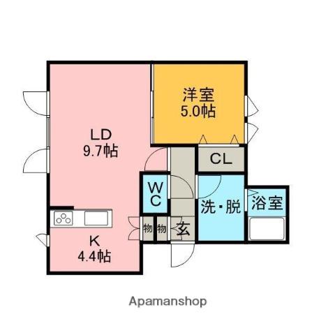 RESIDENCE WASHIBETSU7(1LDK/2階)の間取り写真