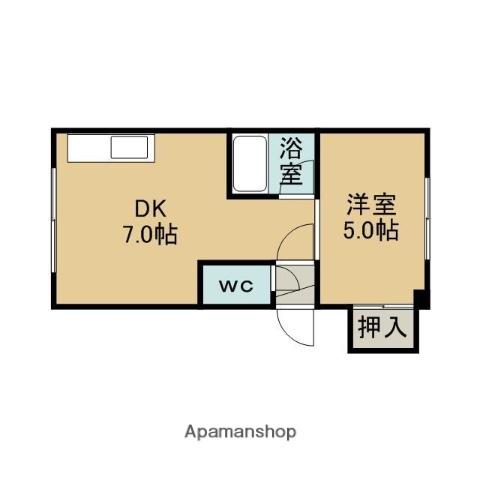 アーバンハイツ輪西(1DK/3階)の間取り写真