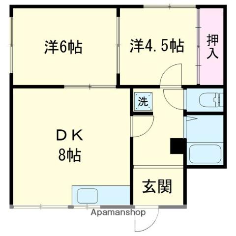 ファミリーコーポA・B(2DK/1階)の間取り写真