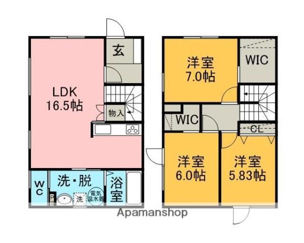 ハイツ・プラタナスⅡ(3LDK/2階)の間取り写真