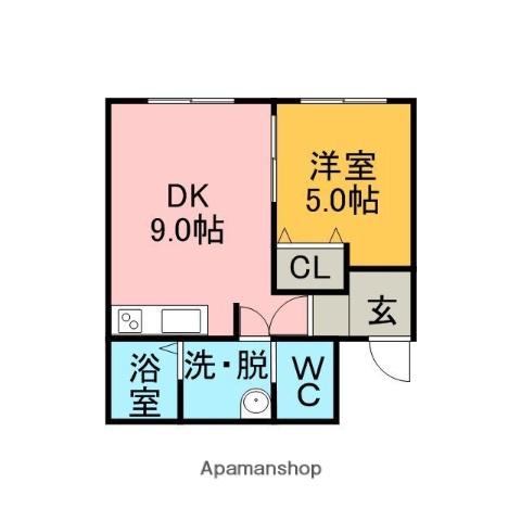 ROSE HILL(1DK/3階)の間取り写真