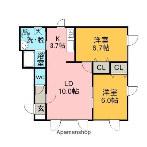 コーポオアシス5(2LDK/1階)の間取り写真