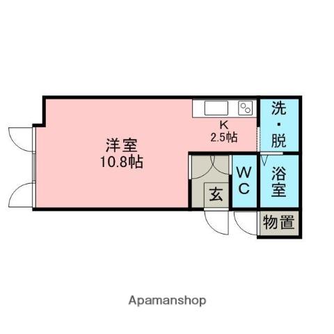 ハイツ緑ヶ丘(1K/1階)の間取り写真