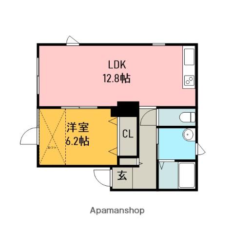 RELIEF(1LDK/2階)の間取り写真