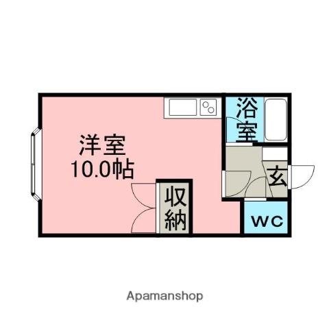 コーポ大学インミウラ(ワンルーム/2階)の間取り写真